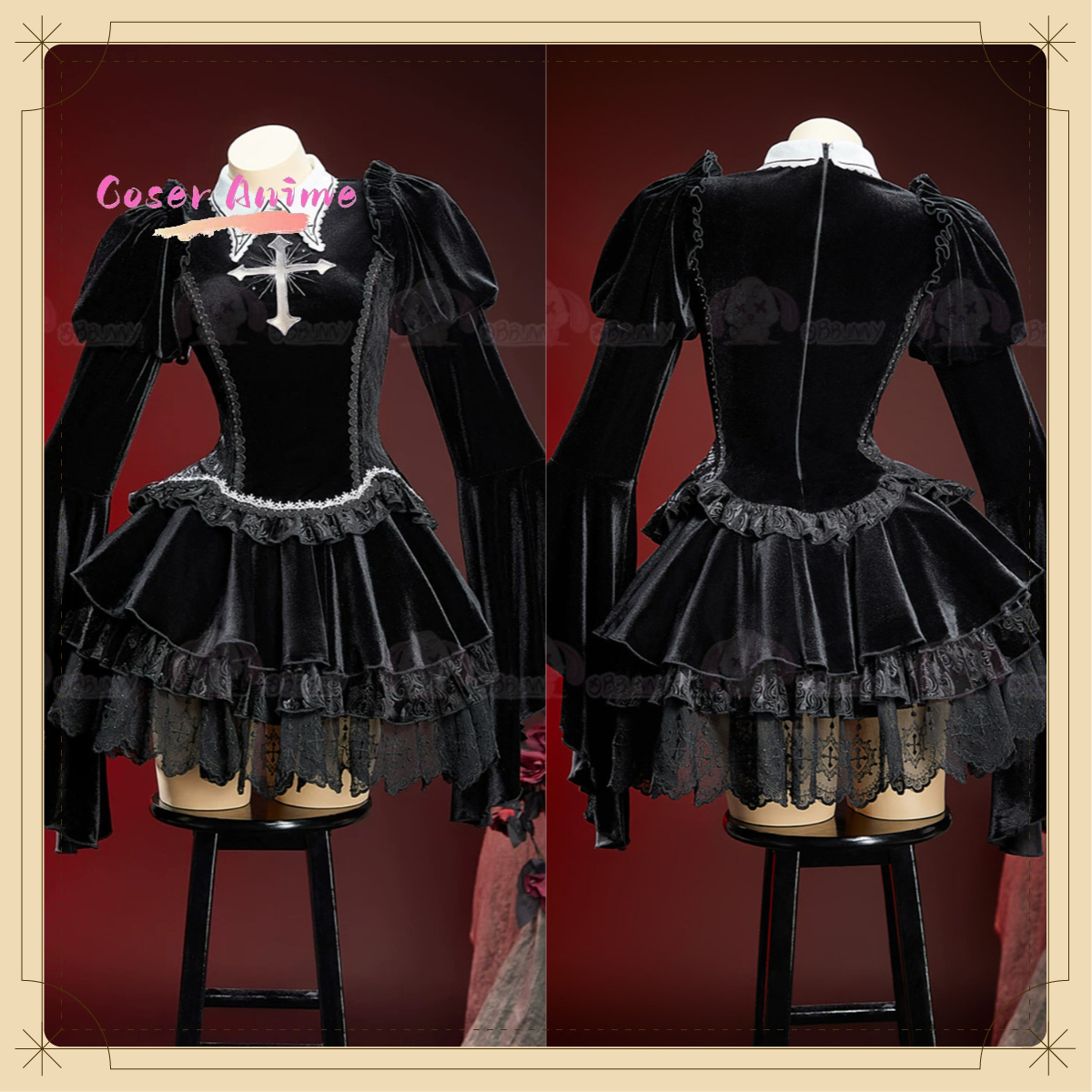 Formal Dress - オリジナルブラックスワンレイクゴシックロリータドレス、女性用ブラックベルベットフォーマルガウンコスプレ衣装