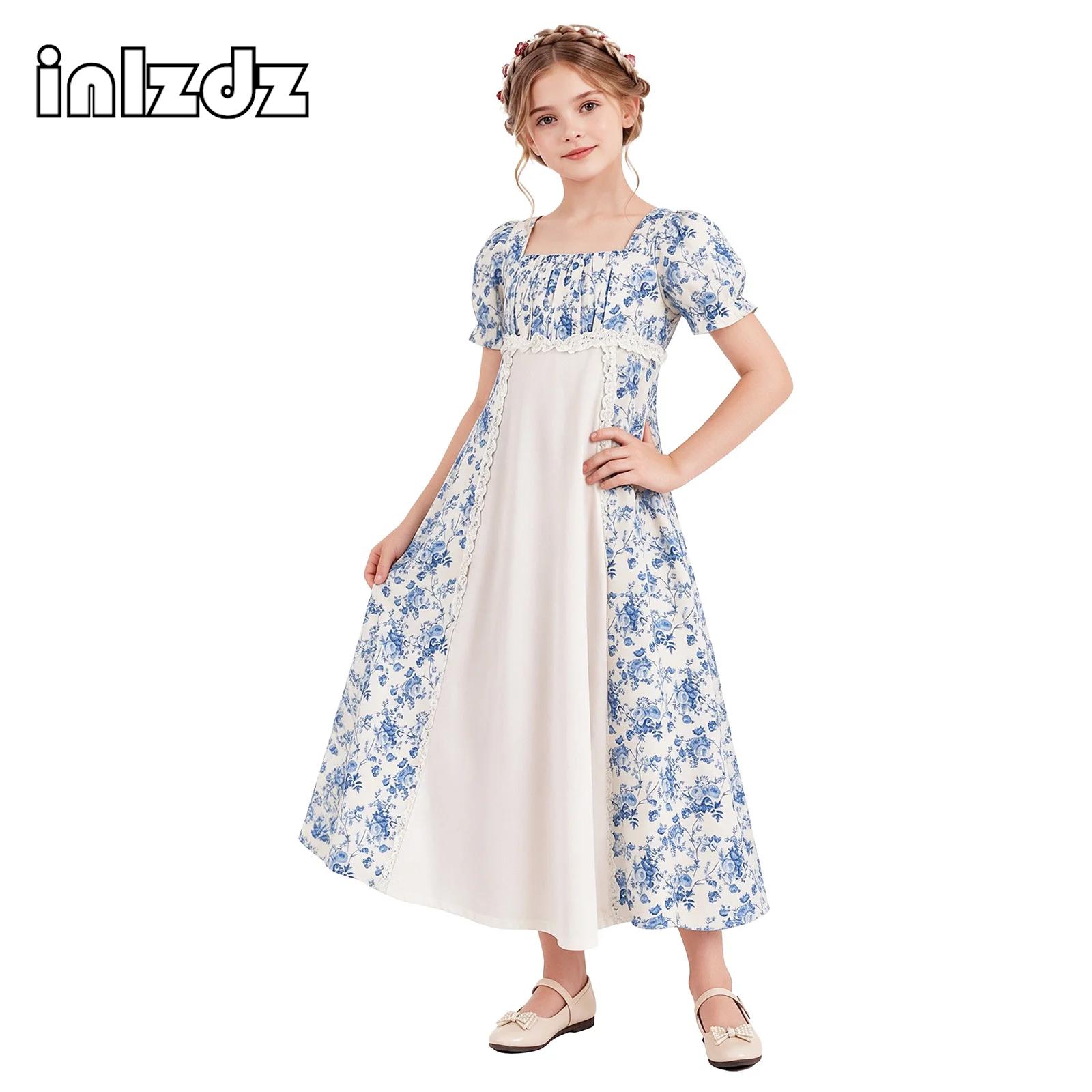 子供用、女の子向け、ルネサンス様式の中世風ドレス。スクエアカ - Lace Dress のレビューと価格
