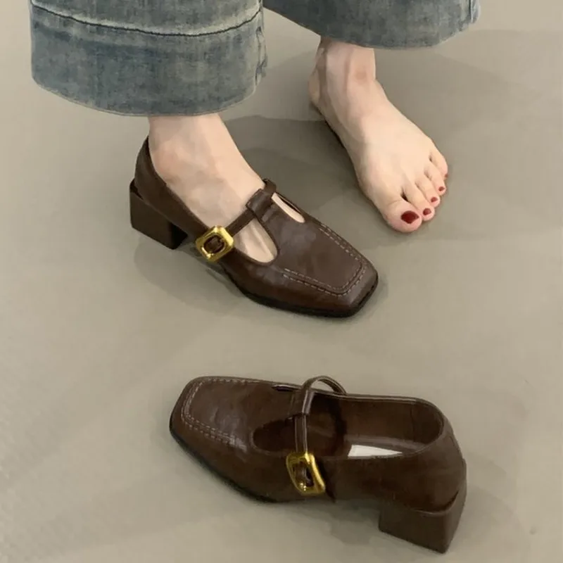レディース スクエアトゥ Tストラップ メリージェーンシュー - Womens Heels のレビューと価格