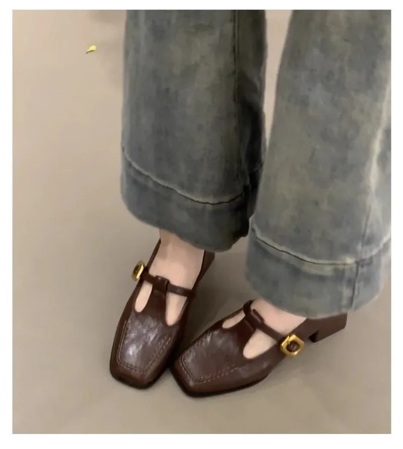 レディース スクエアトゥ Tストラップ メリージェーンシュー - Womens Heels のレビューと価格