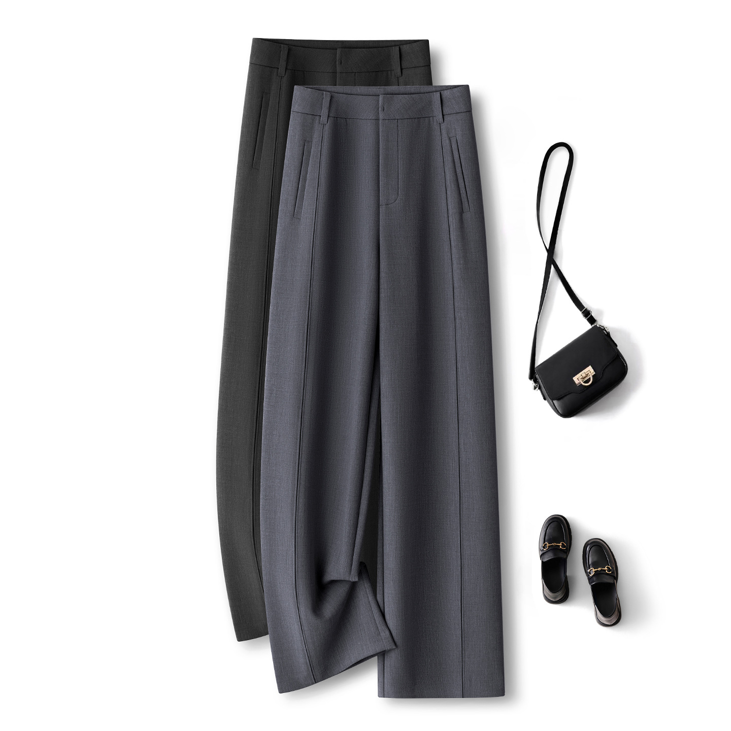 レディース、テーラード加工のワイドレッグパンツ、ハイウエスト - Tailored Trouser Wide のレビューと価格