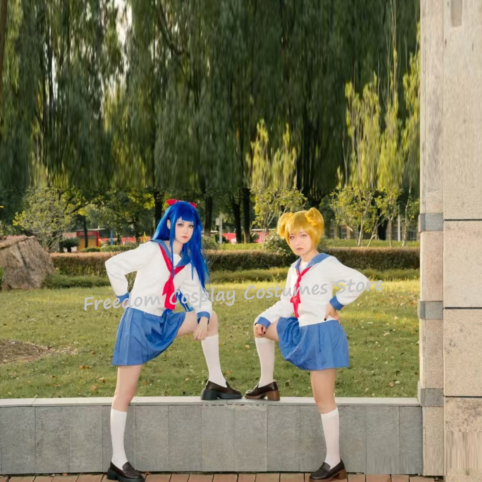 ポップチームエピックポプコピピミコスプレ衣装ウィッグ学校制服 - Formal Skirt のレビューと価格