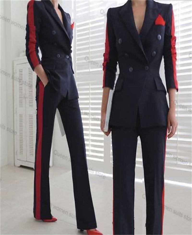 女性用2ピースフォーマルスーツセット,ブレザーとパンツ,ジャ - Women'S Red Formal Wear のレビューと価格