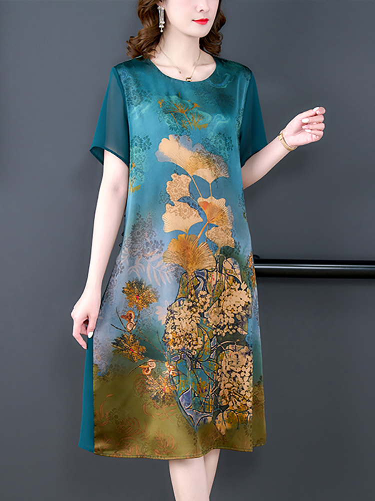 女性用フローラルシルクウェディングドレス,半袖,ラウンドネッ - Women'S Red Formal Wear のレビューと価格