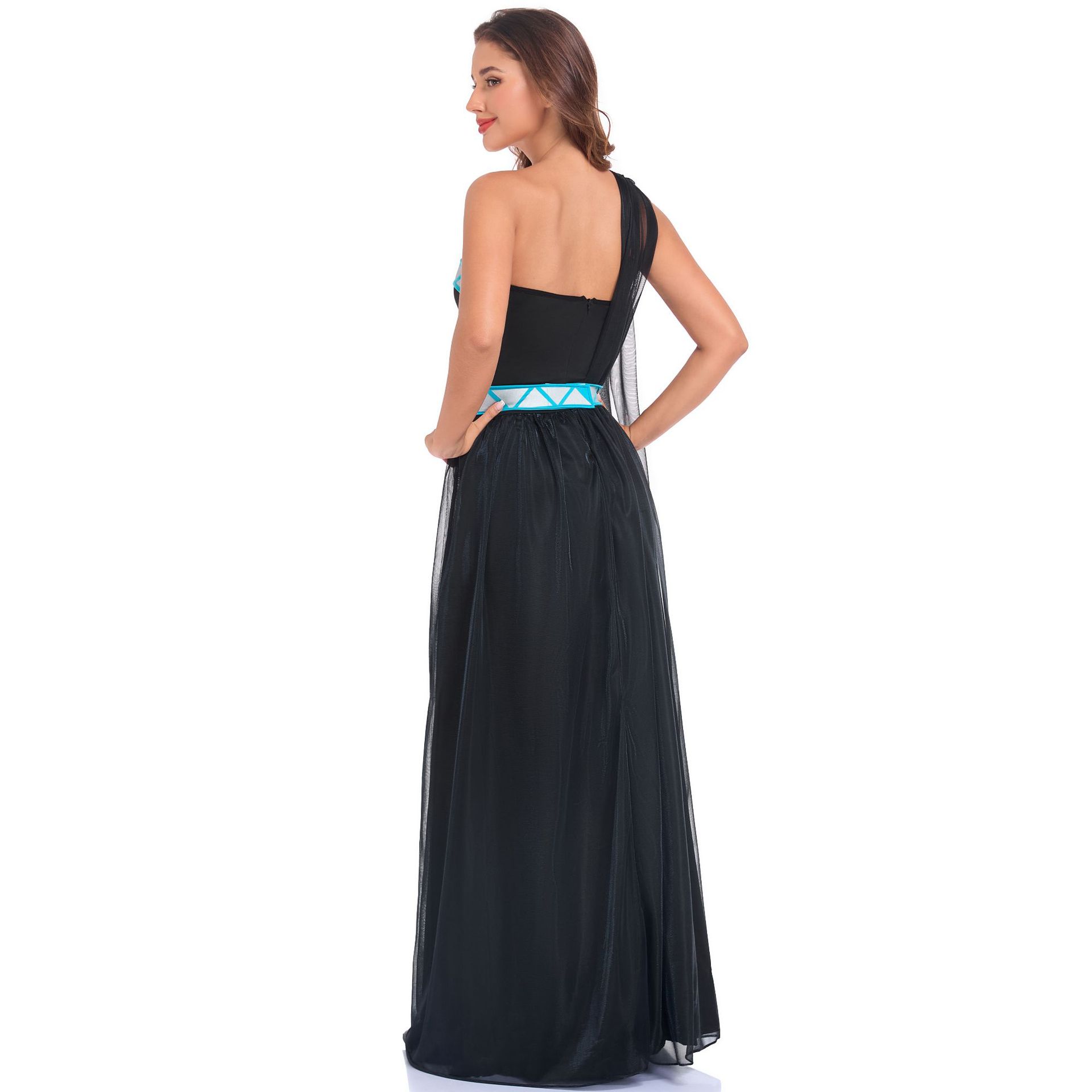 女性ギリシャ女神コスチュームワンショルダーチュールマキシドレ - Evening Gown のレビューと価格