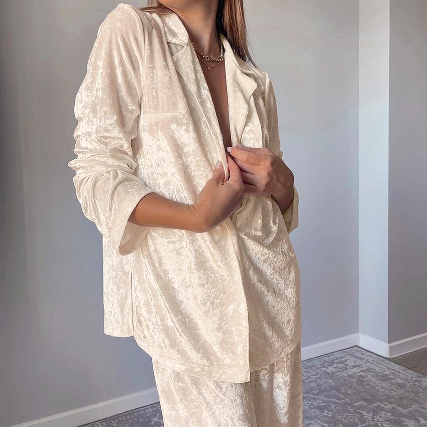 ラウンジパジャマ ナイトウェア ベルベットブレザースタイルト - Womens Blazer のレビューと価格