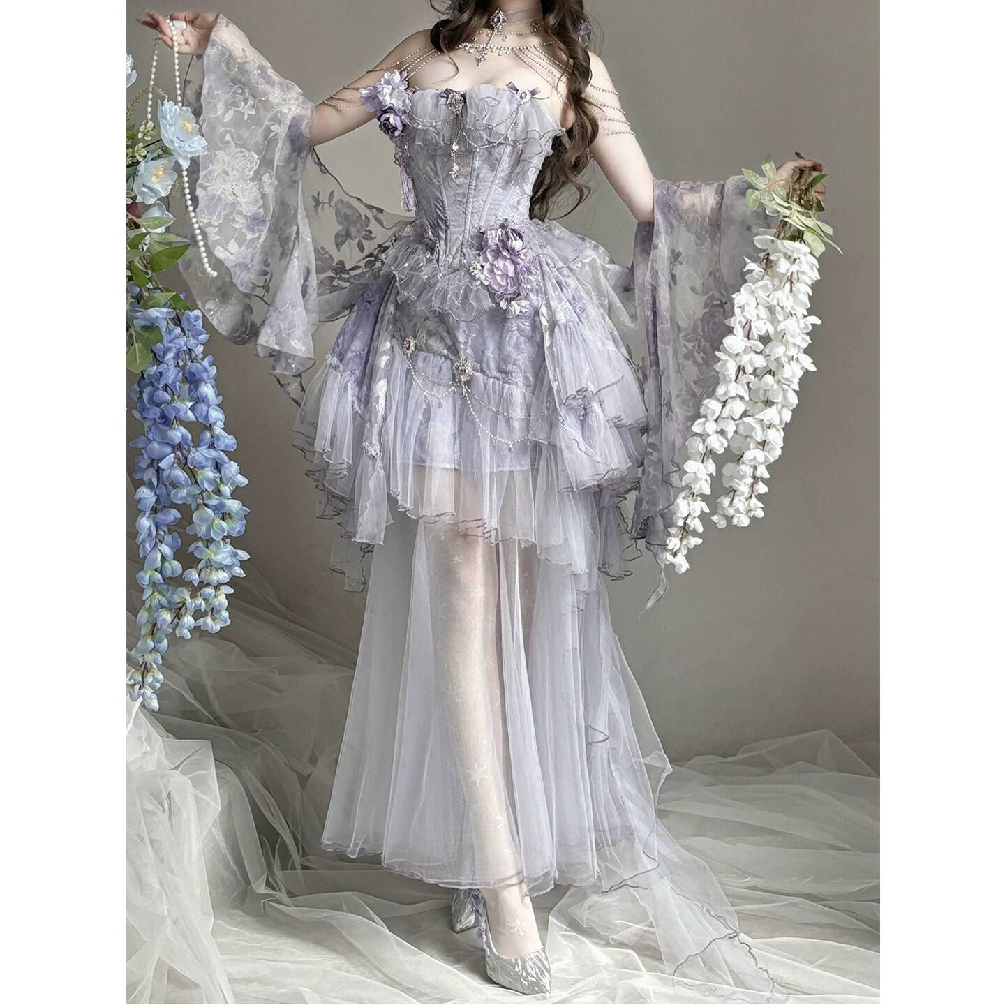 バイオレットポエトリーフォグロリータドレスクラスタイルプリン - Formal Dress のレビューと価格